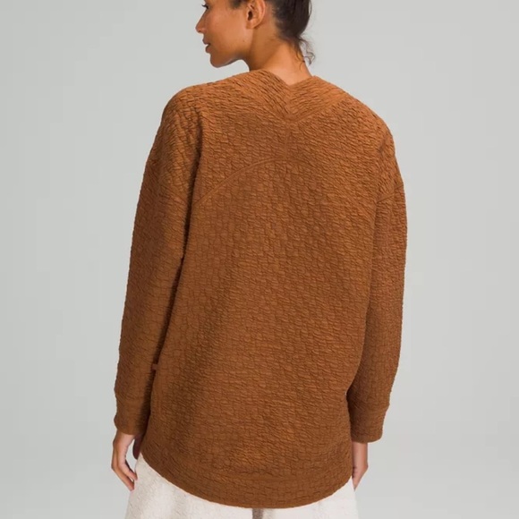 Lululemon Rippled V-Neck Pullover in Copper Brown size 4 - Picture 6 of 12